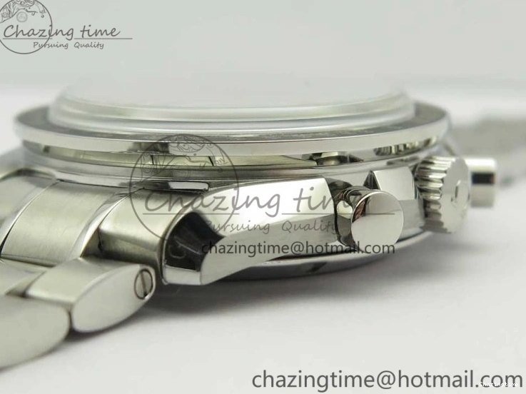 0318 WaterResistant Speedmaster SS Sapphire Crystal Panda White Black Dial on SS Bracelet Manual Winding Chrono Movement 7956